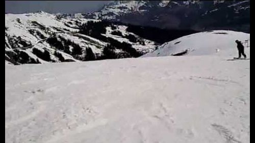 Snowboarding in kitzbuhel, austria