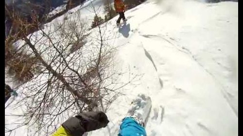 Snowboard freeriding in brusson ( ao ) palasinaz