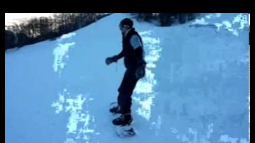 Learning to snowboard: ovindoli, italy