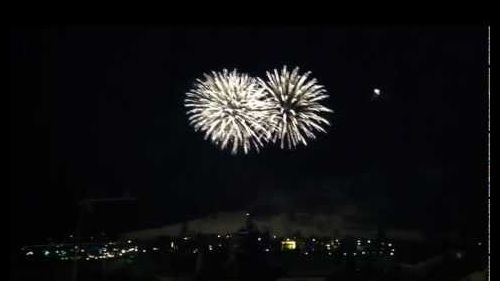 Fuochi d' artificio a courmayeur, valle d' aosta, monte bianco 2012