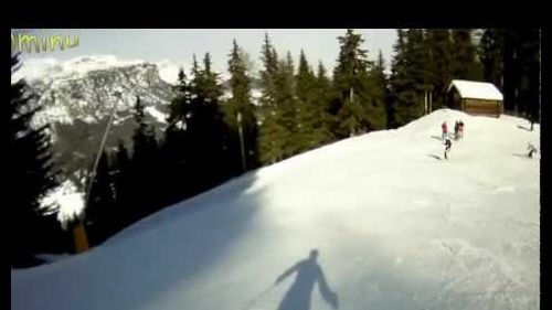 Skiing in alta badia - gran risa - pista nera - la villa.