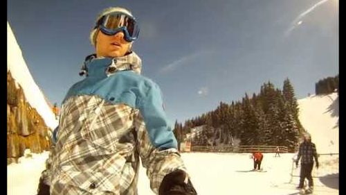 Snowboarding with pole mount gopro hd hero in kitzbuhel 2013
