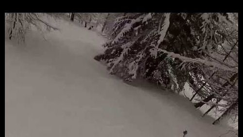 Powder run breuil-cervinia down to valtournenche