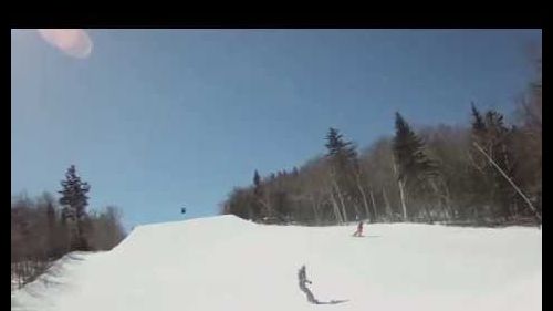 Skier vs snowboarder crash