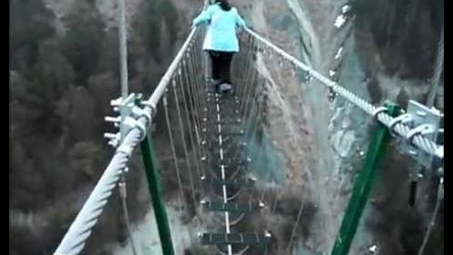 Pont tibetano suspension bridge, sauze d'oulx 2014