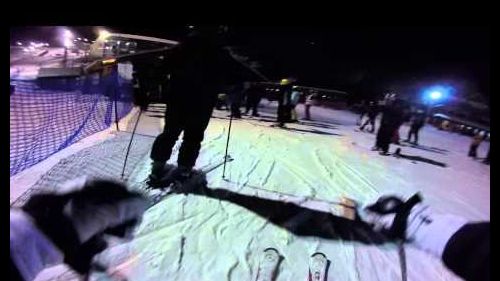 Night skiing in prato nevoso