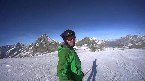 Sciate e telemark tra le nevi di cervinia (action cam)