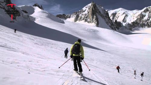 Discesa in sci della valleè blanche - courmayeur monte bianco