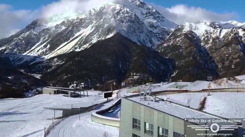 Borgo di sansicario e pista bob pariol, piemonte, torino, italy