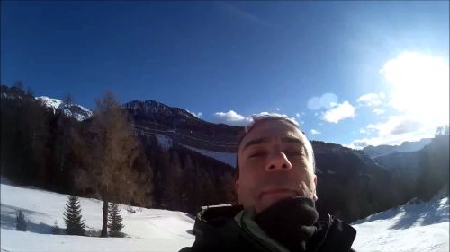 Val gardena sugli sci, discesa seceda val d'anna