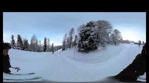 Tessa skiing into cervinia