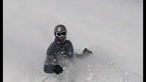 Ando in champagner powder snow with slow motion