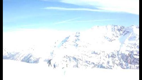Angelo and chloe skiing in la thuile
