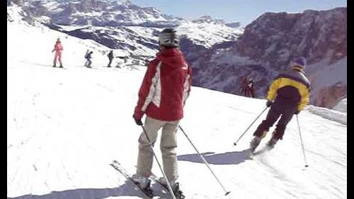 Skiing the sella ronda towards corvara - part 1