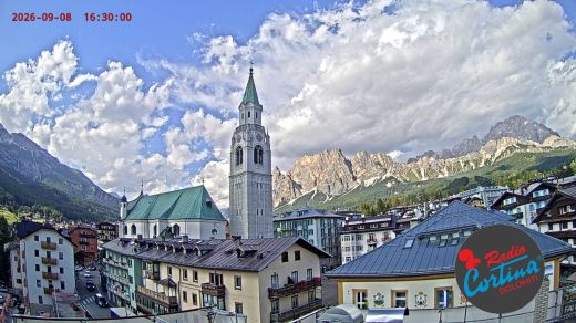 Cortina d'Ampezzo Town center from Radio Cortina