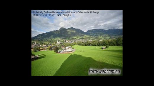 Kitzbuhel City of Kitzbuhel: Kitzbühel - Hahnenkamm Finish House - View east toward the southern mountains