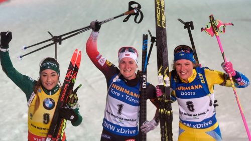 The Pursuit of Nove Mesto by Mars Olsbu, Wierer second, Vittozzi fourth
