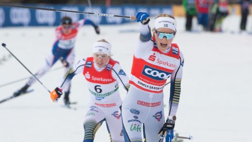 The Norwegian Skar and Stina Nilsson win the Sprint in free technique in Dresden