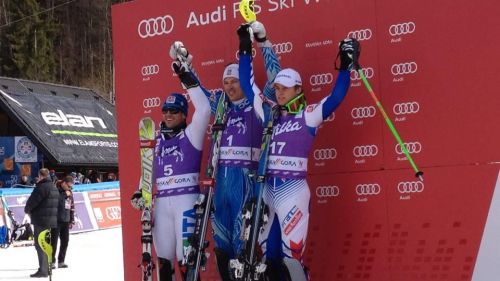 Cristian Deville second in Kranjska Gora. Marcel Hirscher mounts