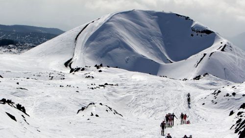 Panorama scialpinismo Etna con crateri
