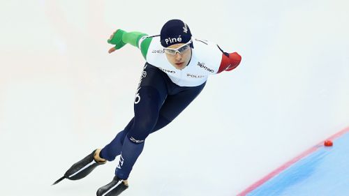 Nicola Tumolero sul podio nei 5000 metri del gruppo B