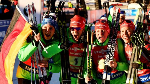 Tris Germany wins the Relay also Female in Anterselva. Italy third