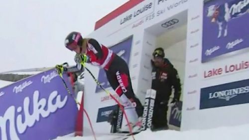 Stefanie Fleckenstein and Nicholas Krause won the first downhill of Noram Cup