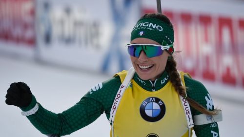 Dorothea Wierer after the Sprint victory: 