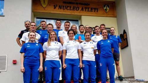 Gathering in Tuscany for the blue cross-country skiers