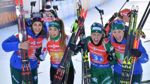 Biathlon: Italy dream, the blue triumph in the relay of Hochfilzen