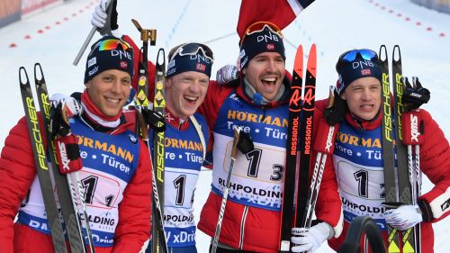 La Norvegia si impone nella staffetta maschile di Ruhpolding, Italia 7a 