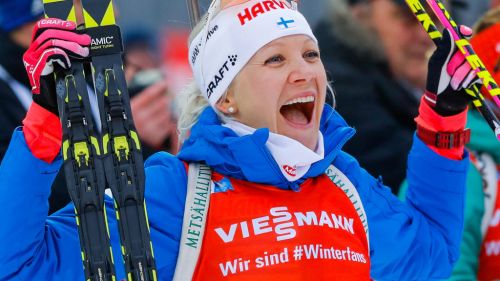 Kaisa M k r inen the biathlon queen, Domracheva makes her the Tyumen Mass