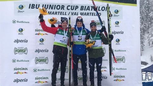 Tommaso Giacomel first in the Pursuit in Val Martello, great Italy with Braunhofer third and Bionaz tenth