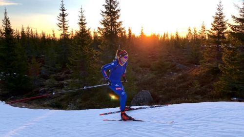 Lisa Vittozzi at the end of the meeting of Sjusjoen: