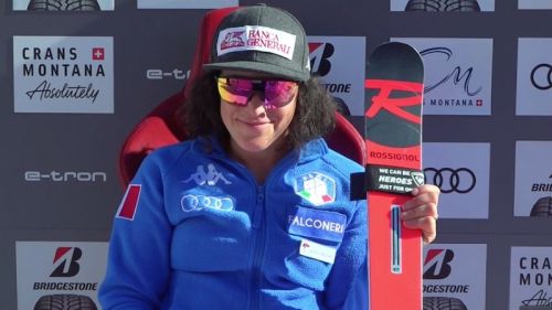 Federica Brignone at the head of the descent valid for the combined Crans-Montana!