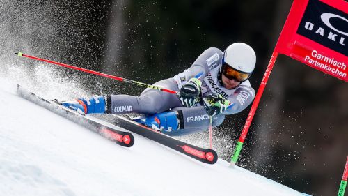 Thibaut Favrot wins the first of the two men's giants of the European Cup in St. Moritz