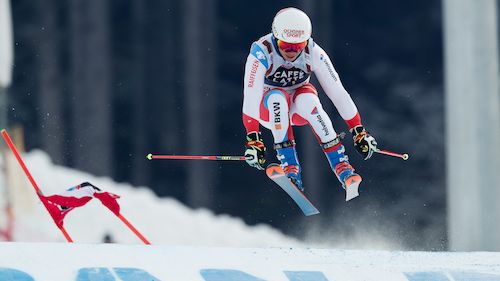 Gino Caviezel wins the very tough men's super-G in the European Cup in Zauchensee