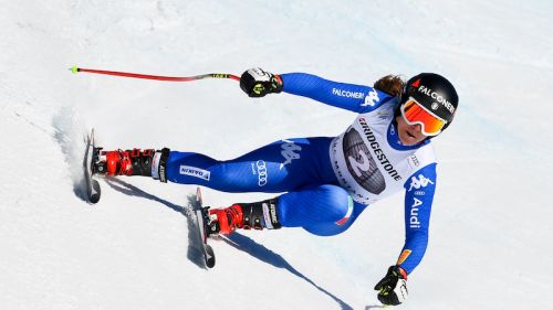 Sofia Goggia first and Nicol Delago second in the super-G of the combined Crans-Montana