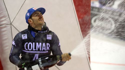 Gli azzurri per lo slalom maschile in notturna di Madonna di Campiglio