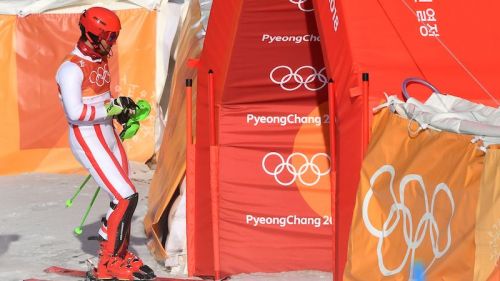 Marcel Hirscher out in the first round of the Olympic slalom, commands Henrik Kristoffersen