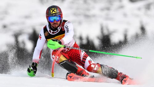 A Are third world title in slalom for Marcel Hirscher, Austria hat-trick