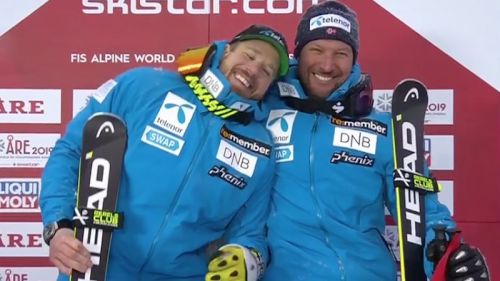 Kjetil Jansrud gold and Aksel Lund Svindal silver in the descent of the World Championships of Are