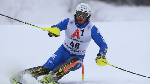 Giuliano Razzoli second in the men's slalom of the European Cup in Obereggen