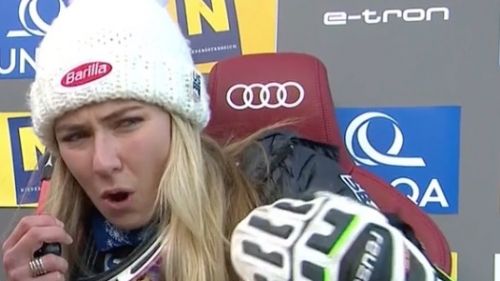 Mikaela Shiffrin leads the first heat of Semmering slalom