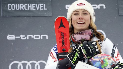 Mikaela Shiffrin burns Petra Vlhova in the first round of the slalom in Courchevel