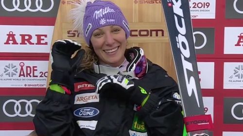 Ilka Stuhec gold in the world descent of Are, Lindsey Vonn bronze!