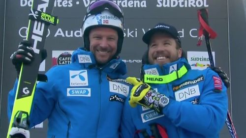 Aksel Lund Svindal mockery for 5 cents Christof Innerhofer in the super-G in Val Gardena