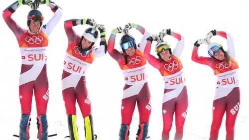 Swiss gold in the alpine ski team competition. Italy out in the quarterfinals