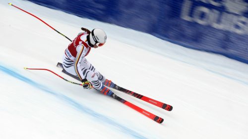 Kira Weidle in front of everyone in the second trial of Lake Louise