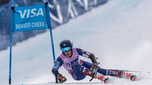 River Radamus wins the gold in the SuperG in Val di Fassa